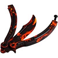 Rans L Entrenador de Mariposas- Cuchillo Balisong Acero Inoxidable Curvo sin Agujeros